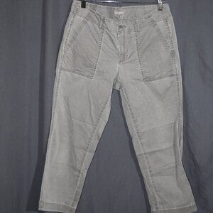 J. Jill Utility Cropped Pants Women's Size 6 Front Patch Pockets